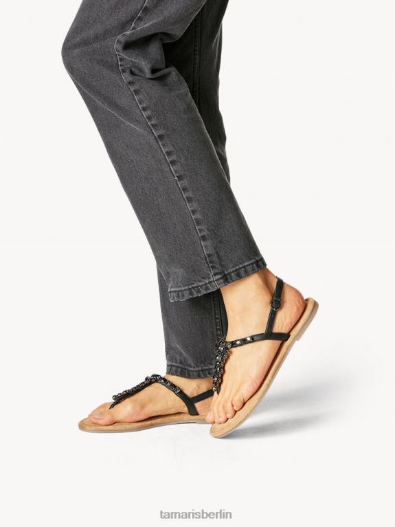 de Tamaris Frauen Ledersandale - schwarz 0LHV4781 Schuhe