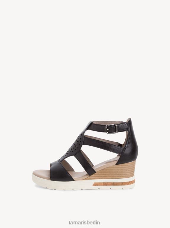 de Tamaris Frauen Ledersandale - schwarz 0LHV4832 Schuhe