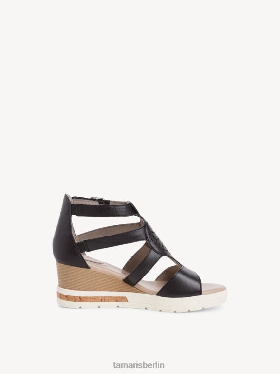 de Tamaris Frauen Ledersandale - schwarz 0LHV4832 Schuhe