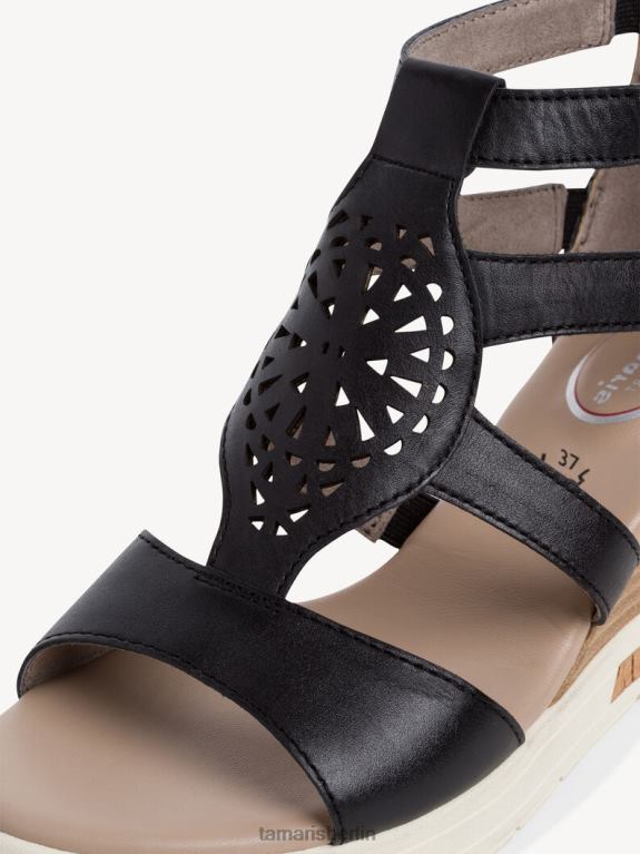 de Tamaris Frauen Ledersandale - schwarz 0LHV4832 Schuhe