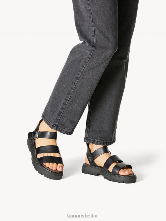 de Tamaris Frauen Ledersandale - schwarz 0LHV4900 Schuhe