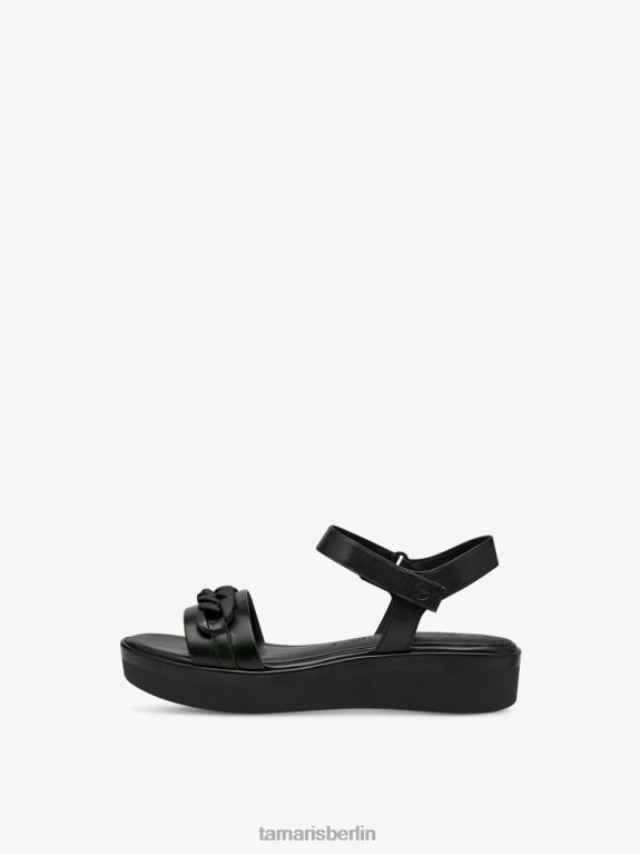de Tamaris Frauen Ledersandale – schwarz/schwarzes Leder 0LHV41154 Schuhe