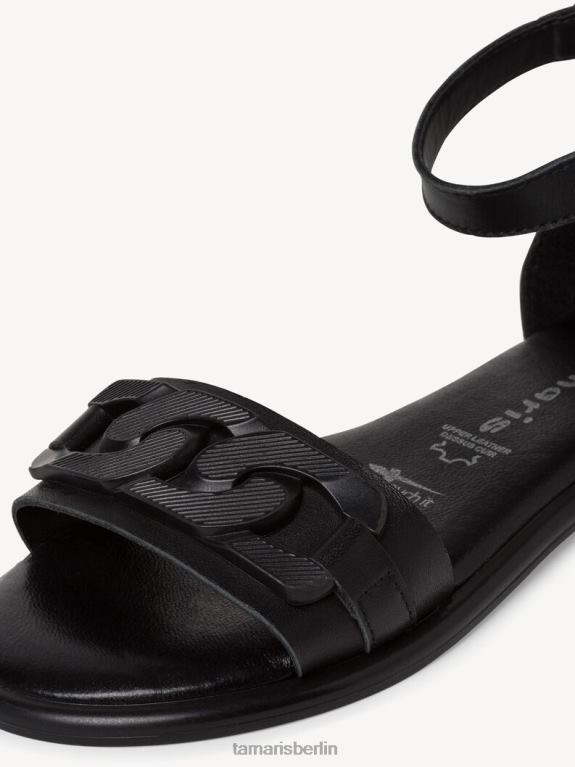 de Tamaris Frauen Ledersandale – schwarz/schwarzes Leder 0LHV42100 Schuhe