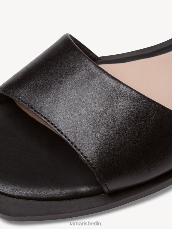 de Tamaris Frauen Ledersandale – schwarz/schwarzes Leder uni 0LHV41332 Schuhe