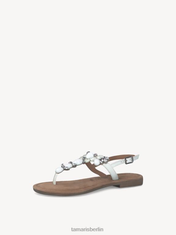 de Tamaris Frauen Ledersandale – weiß/weiß gekämmt 0LHV4191 Schuhe
