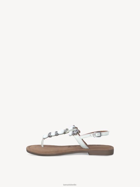 de Tamaris Frauen Ledersandale – weiß/weiß gekämmt 0LHV4191 Schuhe