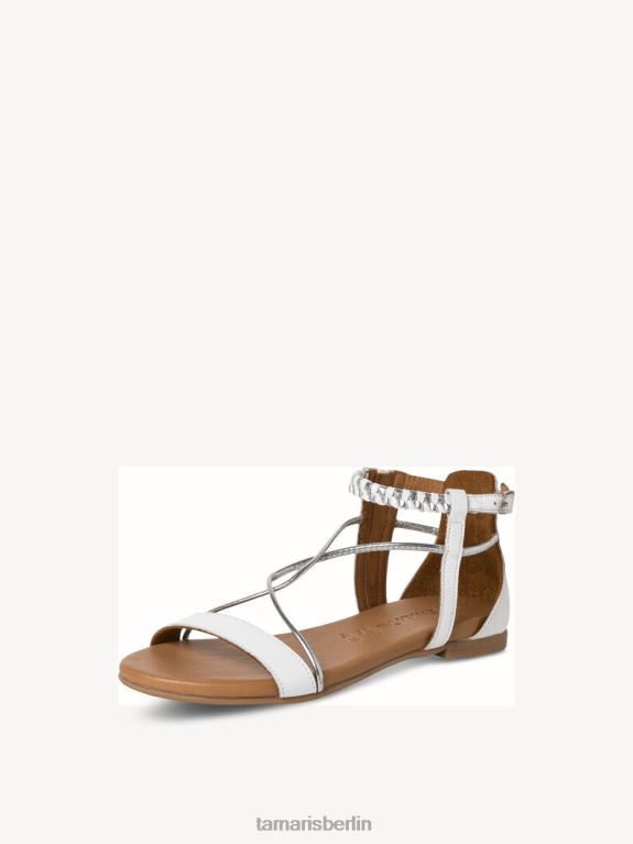 de Tamaris Frauen Ledersandale – weiß/weiß gekämmt 0LHV4395 Schuhe