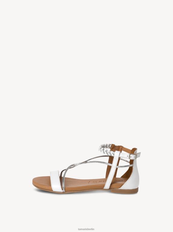 de Tamaris Frauen Ledersandale – weiß/weiß gekämmt 0LHV4395 Schuhe