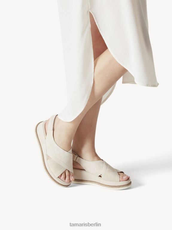 de Tamaris Frauen Sandale aus Leder – Beige/Elfenbein 0LHV41475 Schuhe