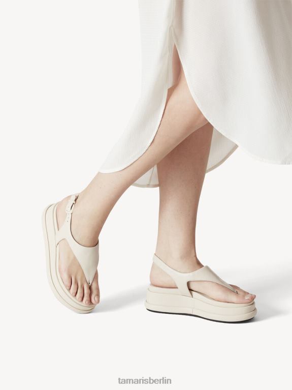 de Tamaris Frauen Sandale aus Leder – Beige/Elfenbein 0LHV42339 Schuhe