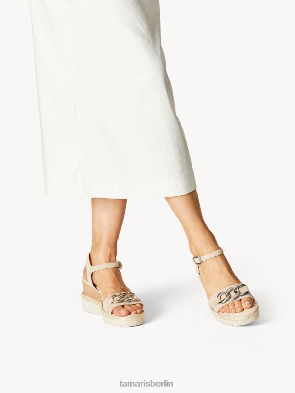 de Tamaris Frauen Sandale aus Leder – Beige/Elfenbein 0LHV4802 Schuhe