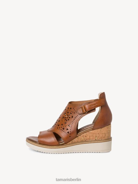 de Tamaris Frauen Sandale aus Leder – Braun/Cognac 0LHV4602 Schuhe