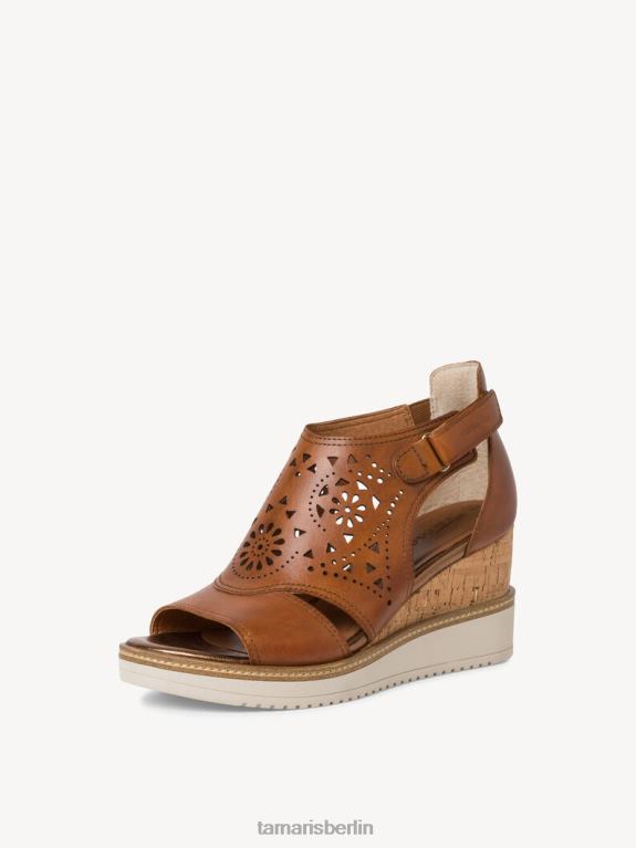 de Tamaris Frauen Sandale aus Leder – Braun/Cognac 0LHV4602 Schuhe