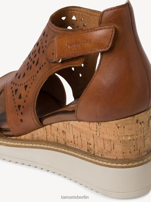 de Tamaris Frauen Sandale aus Leder – Braun/Cognac 0LHV4602 Schuhe