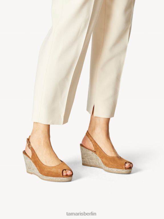 de Tamaris Frauen Sandale aus Leder – Braun/Cognac 0LHV4824 Schuhe
