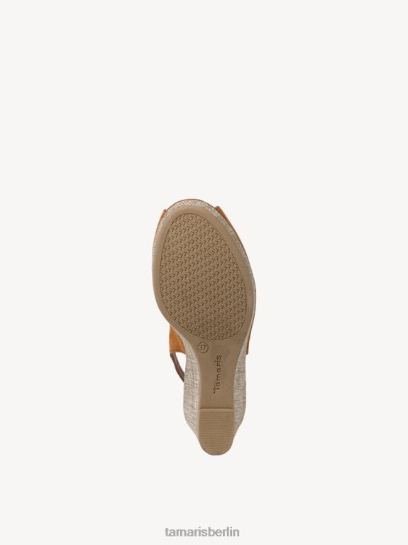 de Tamaris Frauen Sandale aus Leder – Braun/Cognac 0LHV4824 Schuhe