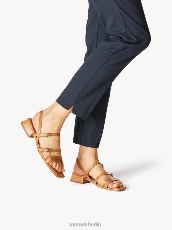 de Tamaris Frauen Sandale aus Leder – Braun/Kamel 0LHV4472 Schuhe