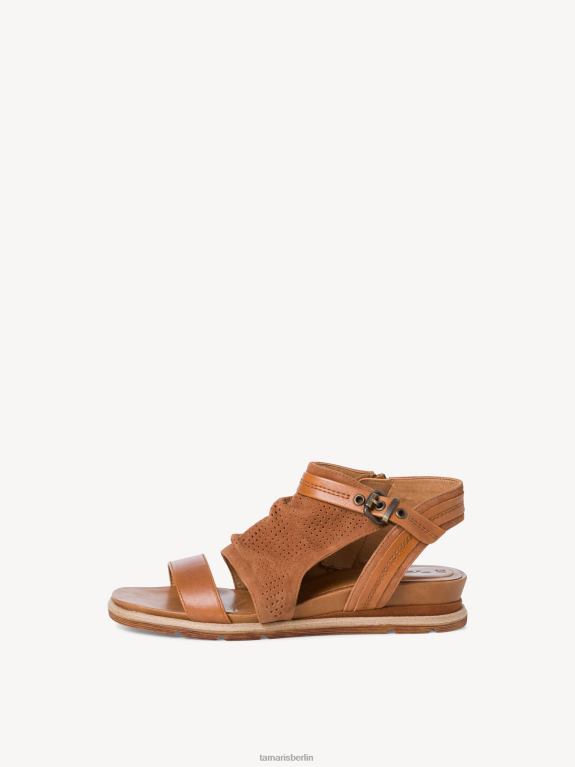 de Tamaris Frauen Sandale aus Leder – Braun/Mandel 0LHV41921 Schuhe