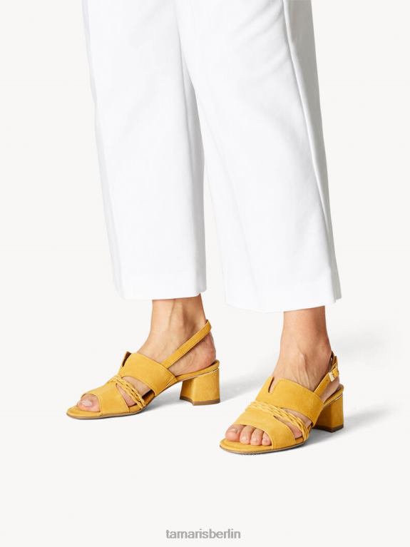 de Tamaris Frauen Sandale aus Leder – Gelb/Sonnenwildleder 0LHV41633 Schuhe