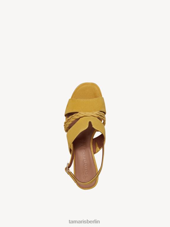 de Tamaris Frauen Sandale aus Leder – Gelb/Sonnenwildleder 0LHV41633 Schuhe