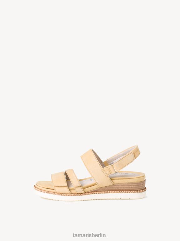 de Tamaris Frauen Sandale aus Leder – Gelb/Sorbet-Wildleder 0LHV41403 Schuhe
