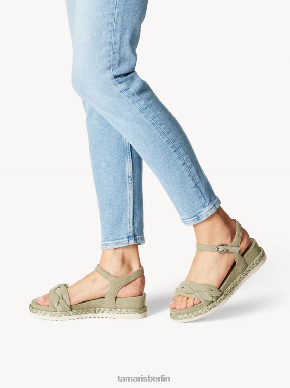 de Tamaris Frauen Sandale aus Leder – Grün/Salbei 0LHV41282 Schuhe