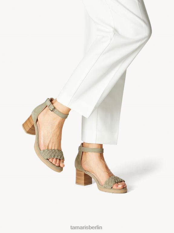 de Tamaris Frauen Sandale aus Leder – Grün/Salbei 0LHV41511 Schuhe