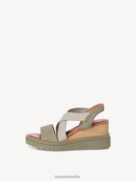 de Tamaris Frauen Sandale aus Leder – Grün/Salbei 0LHV41984 Schuhe