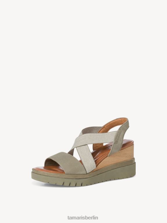 de Tamaris Frauen Sandale aus Leder – Grün/Salbei 0LHV41984 Schuhe