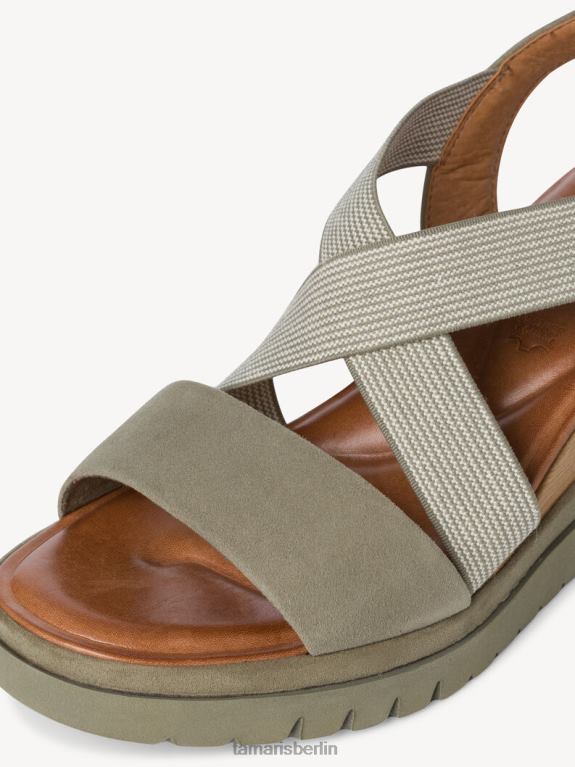 de Tamaris Frauen Sandale aus Leder – Grün/Salbei 0LHV41984 Schuhe