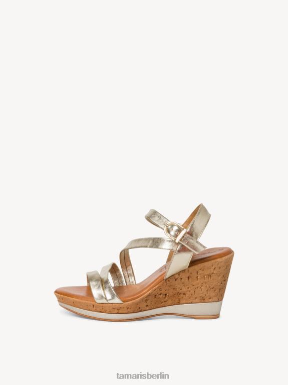 de Tamaris Frauen Sandale aus Leder – Metallic/Gold 0LHV41119 Schuhe