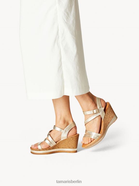de Tamaris Frauen Sandale aus Leder – Metallic/Gold 0LHV41119 Schuhe