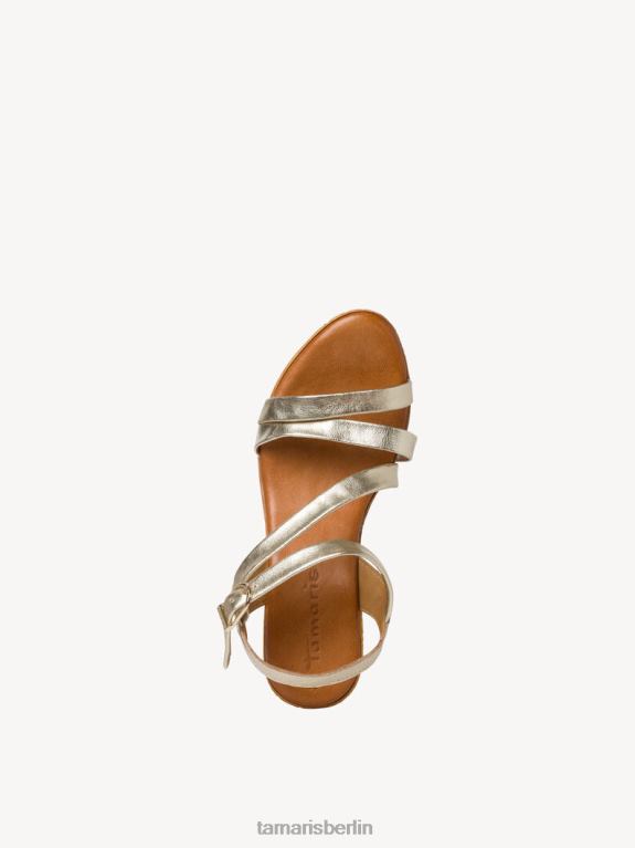 de Tamaris Frauen Sandale aus Leder – Metallic/Gold 0LHV41119 Schuhe