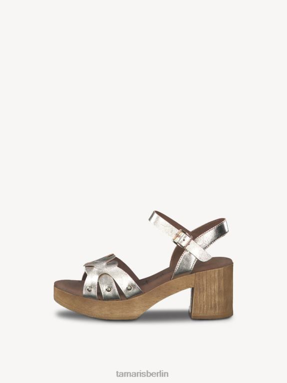 de Tamaris Frauen Sandale aus Leder – Metallic/Hellgold 0LHV41628 Schuhe