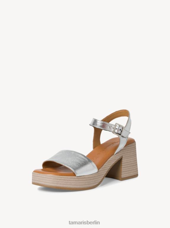 de Tamaris Frauen Sandale aus Leder – Metallic/Silber 0LHV42082 Schuhe