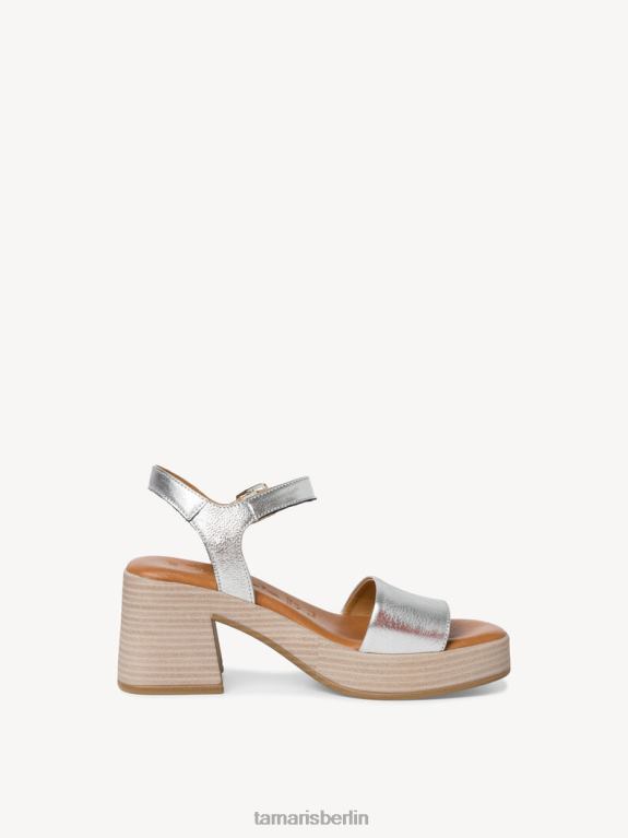 de Tamaris Frauen Sandale aus Leder – Metallic/Silber 0LHV42082 Schuhe