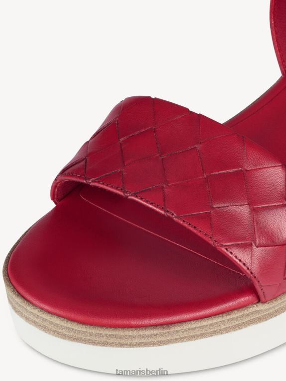 de Tamaris Frauen Sandale aus Leder – Rot/Chili 0LHV41520 Schuhe