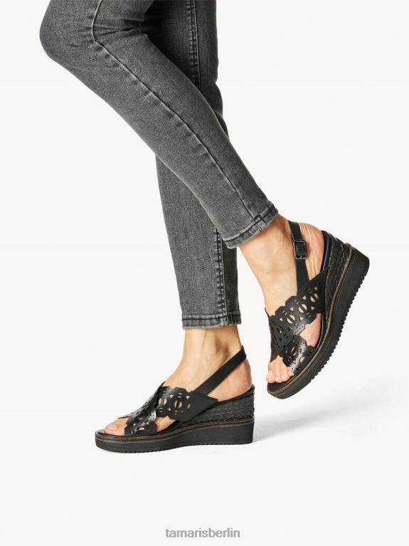 de Tamaris Frauen Sandale aus Leder – Schwarz 0LHV41556 Schuhe