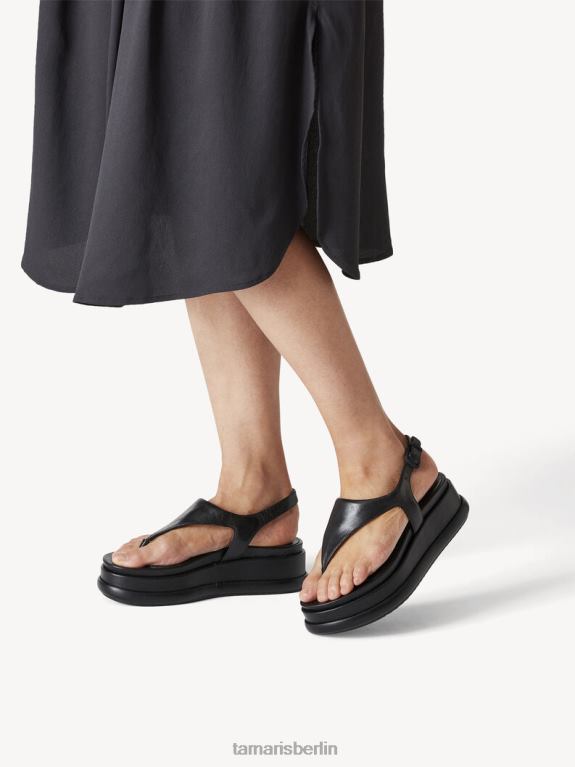 de Tamaris Frauen Sandale aus Leder – Schwarz 0LHV42316 Schuhe