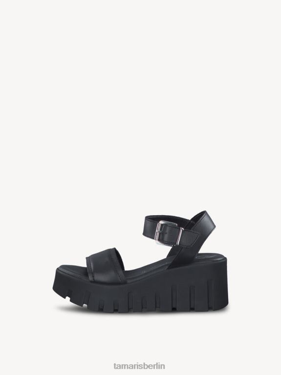 de Tamaris Frauen Sandale aus Leder – Schwarz/Schwarzes Leder 0LHV41939 Schuhe