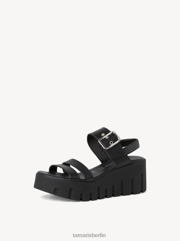de Tamaris Frauen Sandale aus Leder – Schwarz/Schwarzes Leder 0LHV42148 Schuhe
