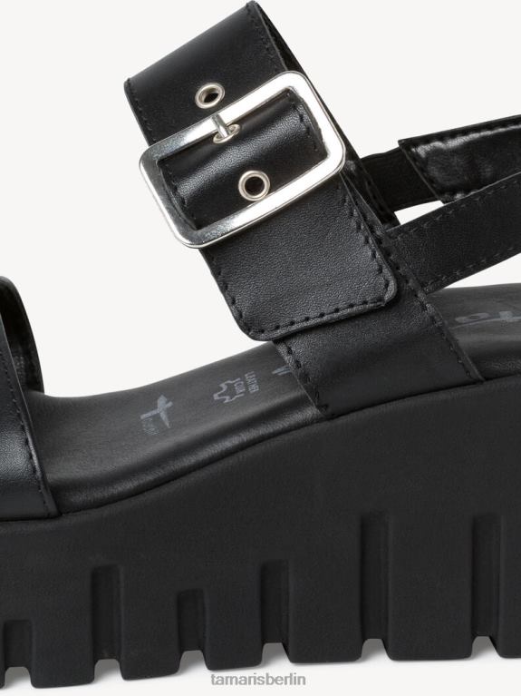 de Tamaris Frauen Sandale aus Leder – Schwarz/Schwarzes Leder 0LHV42148 Schuhe