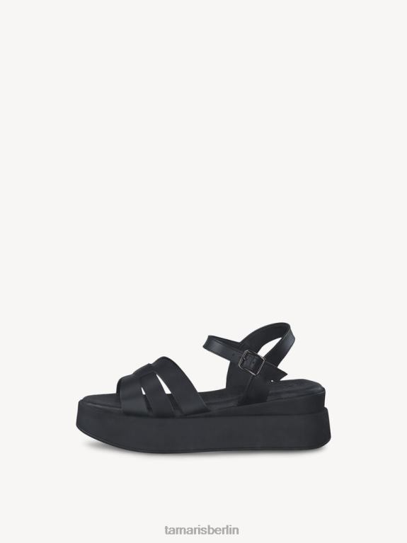 de Tamaris Frauen Sandale aus Leder – Schwarz/Schwarzes Leder 0LHV429 Schuhe