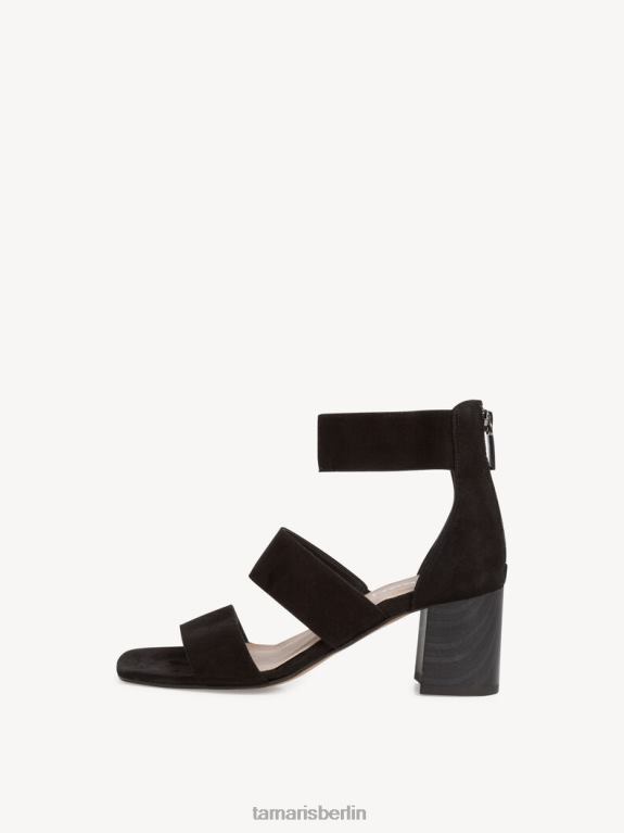 de Tamaris Frauen Sandale aus Leder – Schwarz/Schwarzes Wildleder 0LHV41396 Schuhe