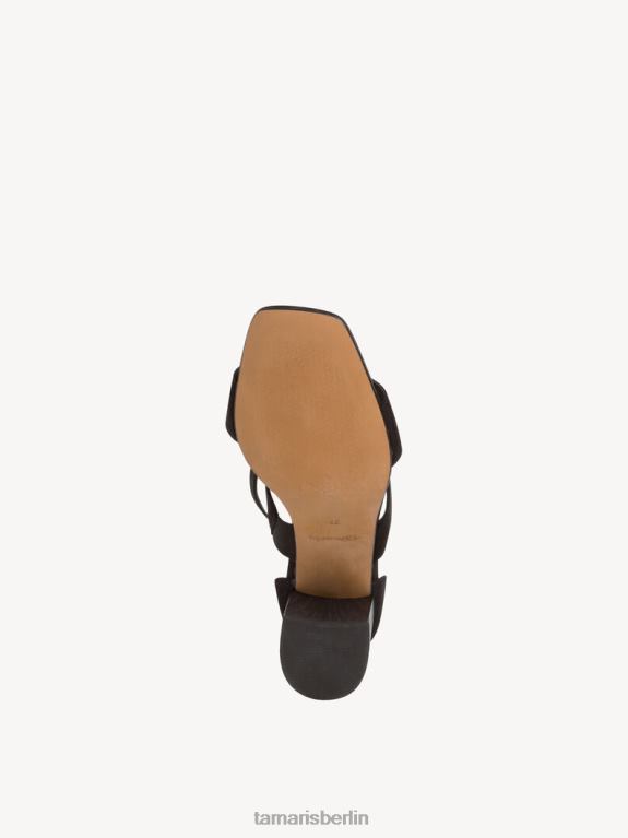 de Tamaris Frauen Sandale aus Leder – Schwarz/Schwarzes Wildleder 0LHV41396 Schuhe