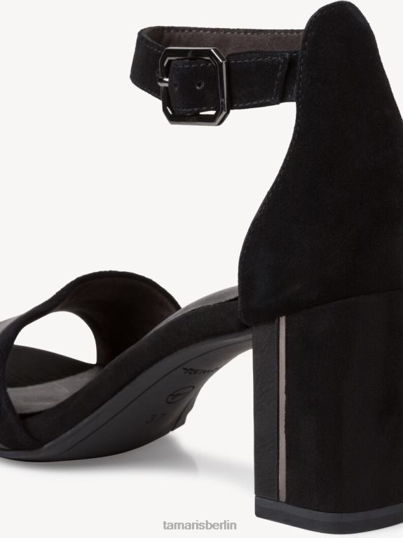 de Tamaris Frauen Sandale aus Leder – Schwarz/schwarzes Wildleder 0LHV41722 Schuhe
