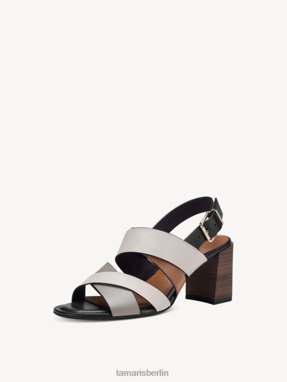 de Tamaris Frauen Sandale aus Leder – beige/elfenbeinfarbener Kamm 0LHV41484 Schuhe