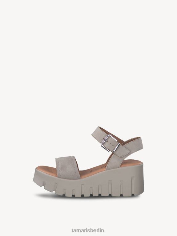 de Tamaris Frauen Sandale aus Leder – beige/taupefarbenes Wildleder 0LHV42000 Schuhe