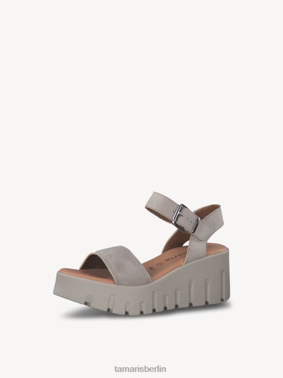 de Tamaris Frauen Sandale aus Leder – beige/taupefarbenes Wildleder 0LHV42000 Schuhe