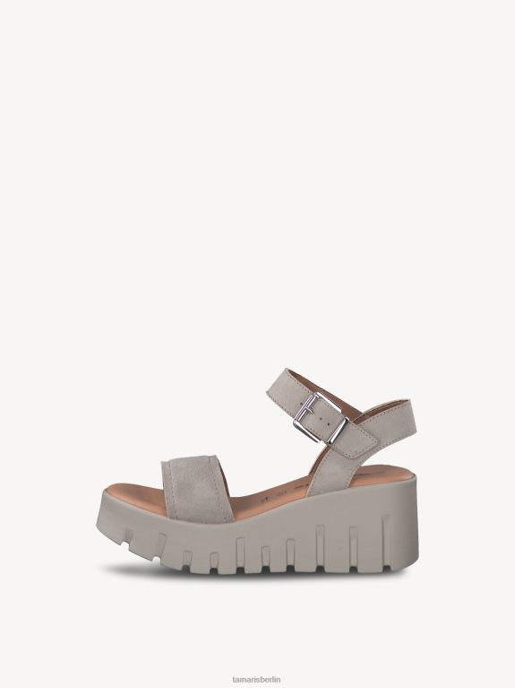de Tamaris Frauen Sandale aus Leder – beige/taupefarbenes Wildleder 0LHV42000 Schuhe